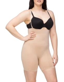 Seamless Seduction High Waisted Bike Short Warm Taupe