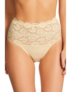 KAYSER Cotton & Lace Full Brief 465 In Latte