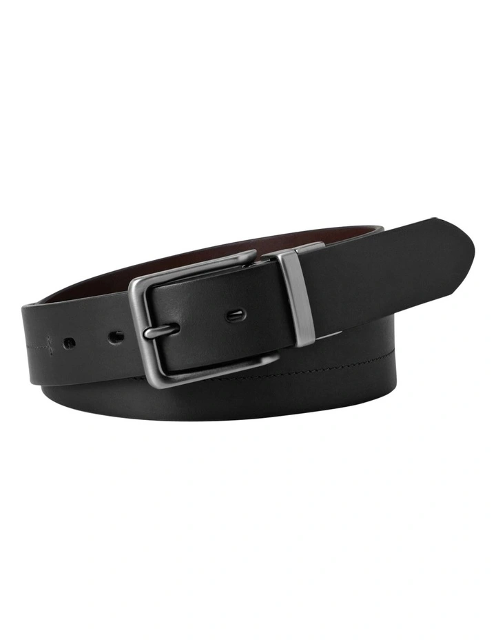 Fossil Brandon Black Leather Reversible Belt 2 Fossil Brandon Black Leather Reversible Belt - Image 2