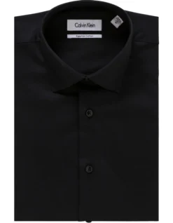 Calvin Klein Solid Long Sleeve Business Shirt Black