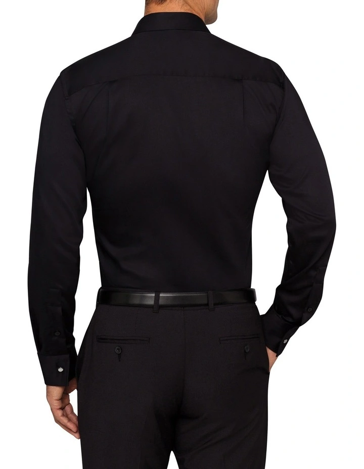 Calvin Klein Solid Long Sleeve Business Shirt Black 2 Calvin Klein Solid Long Sleeve Business Shirt Black - Image 2