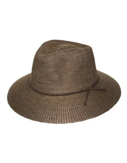 Jacqui Wash & Wear Mannish Hat In Suede Brown