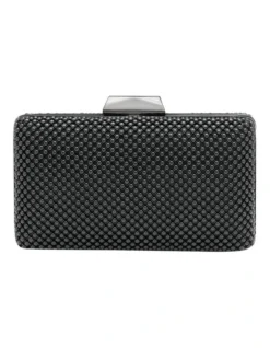 Natasha Black Ball Mesh Clutch OB5130