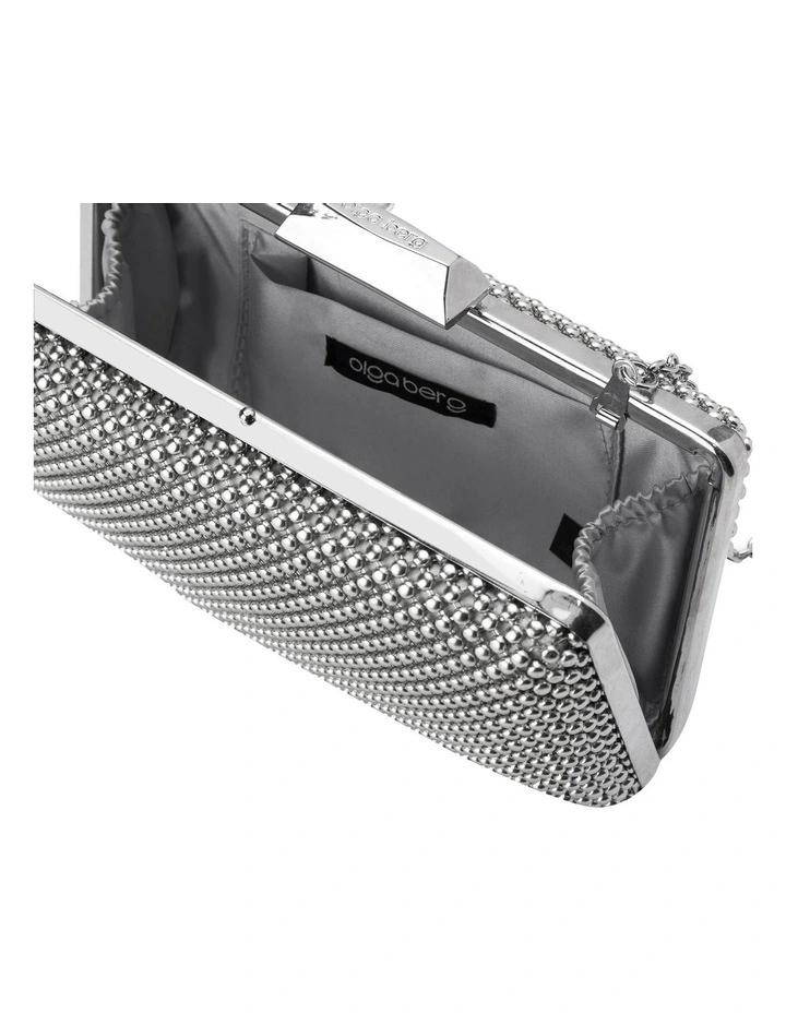 Natasha Silver Ball Mesh Clutch OB5130 5 Natasha Silver Ball Mesh Clutch OB5130 - Image 5