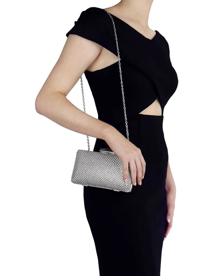 Natasha Silver Ball Mesh Clutch OB5130 7 Natasha Silver Ball Mesh Clutch OB5130 - Image 7