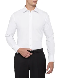 Van Heusen White Cotton/Polyester Business Shirt