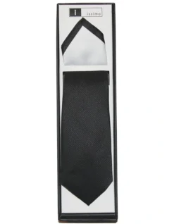 Black & White Tie And Hank Set