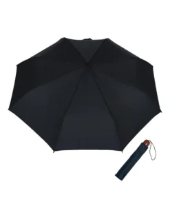 Shelta Mini Maxi Black Wooden Handle Folding Umbrella
