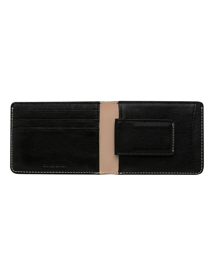 Ethan Black Leather Wallet With Magnet Cash Grabber 2 Ethan Black Leather Wallet With Magnet Cash Grabber - Image 2
