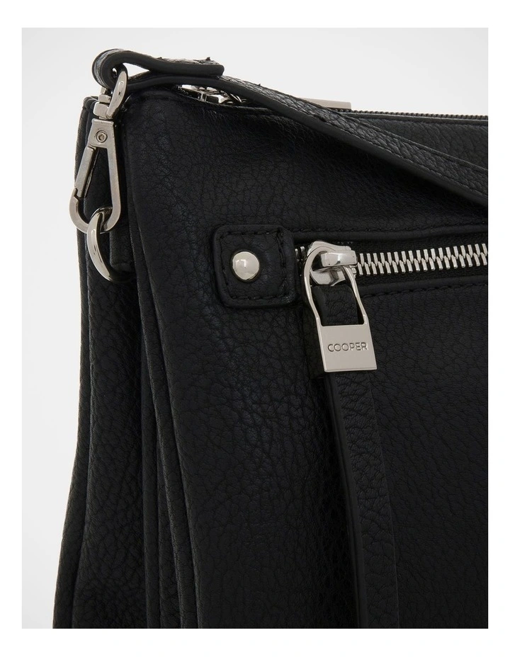 Black Multi Gusset Crossbody Bag 3 Black Multi Gusset Crossbody Bag - Image 3