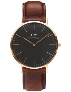 Daniel Wellington 40mm Classic St Mawes Brown/Rose Gold Leather Watch