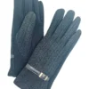 Ponti Blue Cotton Gloves With Buckle Trim