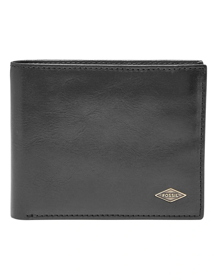 Fossil Ryan RFID Black Leather Bifold Wallet With Flip ID 1 Fossil Ryan RFID Black Leather Bifold Wallet With Flip ID