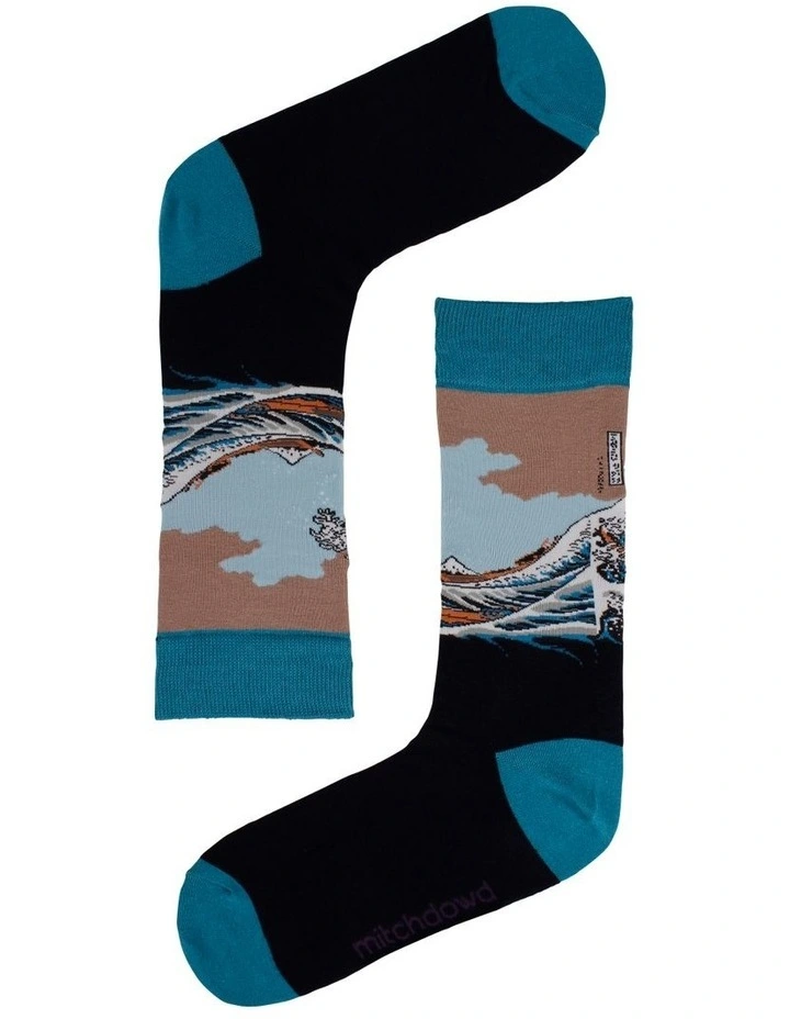 The Great Wave Sock Navy 1 The Great Wave Sock Navy