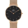 Daniel Wellington Petite Melrose 32mm Black/Rose Gold Stainless Steel Quartz Watch