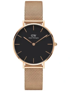Daniel Wellington Petite Melrose 32mm Black/Rose Gold Stainless Steel Quartz Watch