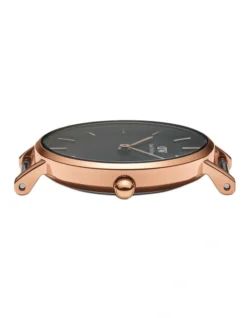 Daniel Wellington Petite Melrose 32mm Black/Rose Gold Stainless Steel Quartz Watch -Myer Clothing Shop 518623300 4 2 720x928