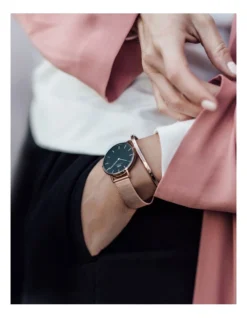 Daniel Wellington Petite Melrose 32mm Black/Rose Gold Stainless Steel Quartz Watch -Myer Clothing Shop 518623300 6 2 720x928