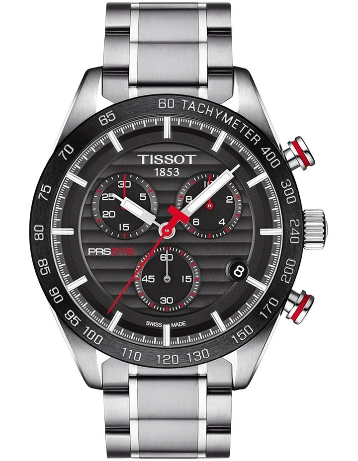 Tissot PRS 516 Chronograph T1004171105101 Watch In Black 1 Tissot PRS 516 Chronograph T1004171105101 Watch In Black
