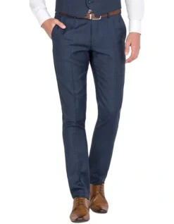 Blue Flat Front Trouser