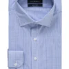 Van Heusen Euro Check Long Sleeve Business Shirt Blue
