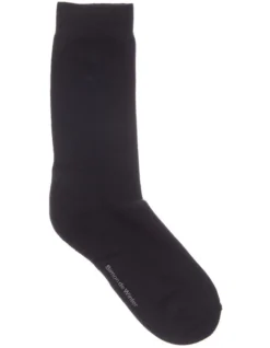 2 Pack Bamboo Comfort Crew Length Socks In Black
