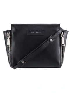The Ascendants Black Front Zip Crossbody Bag SA7223