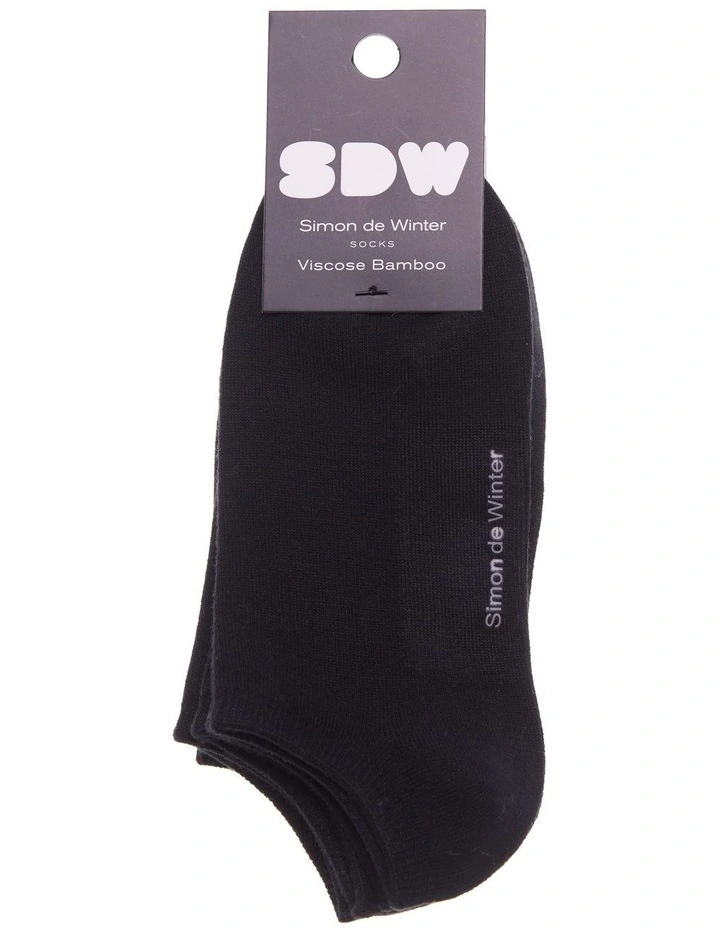 3 Pack Bamboo Low Cut Socks In Black 2 3 Pack Bamboo Low Cut Socks In Black - Image 2