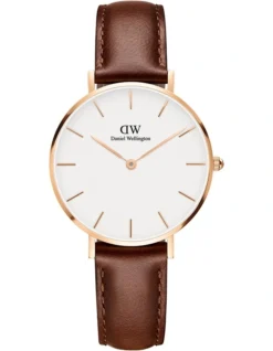 Daniel Wellington Petite St Mawes 32mm Rose Gold Leather Watch