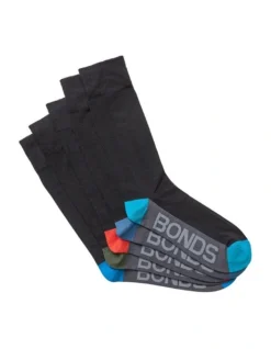 Bonds Luxe Bamboo Business Socks 5 Pack In Black