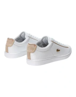 Lacoste Carnaby Evo White/ Gold Leather Lace-Up Sneaker -Myer Clothing Shop 591844600 3 1 720x928