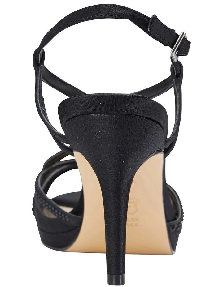 Blossom Black Satin Sandal 5 Blossom Black Satin Sandal - Image 5