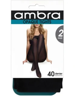 40 Denier Opaque Tight Navy 2 Pack