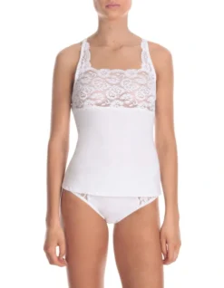 KAYSER Cotton & Lace Cami In White