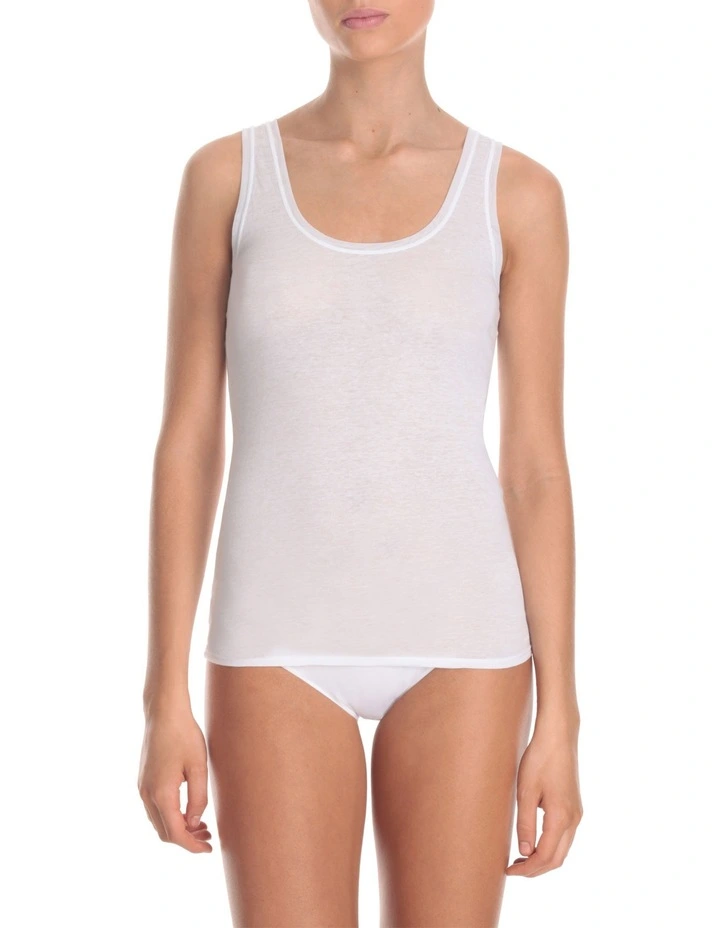 KAYSER Pure Cotton Tank Top In White 1 KAYSER Pure Cotton Tank Top In White