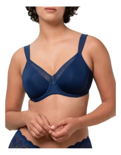 Triumph True Shape Sensation Minimiser Bra In Navy