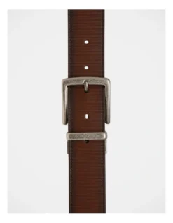 Textured Brown Reversible Belt