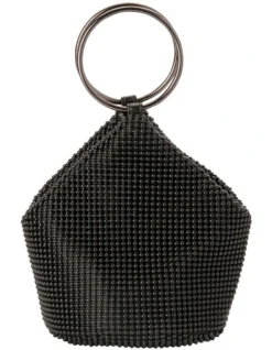 Bianca Black Top Handle Clutch OB5243