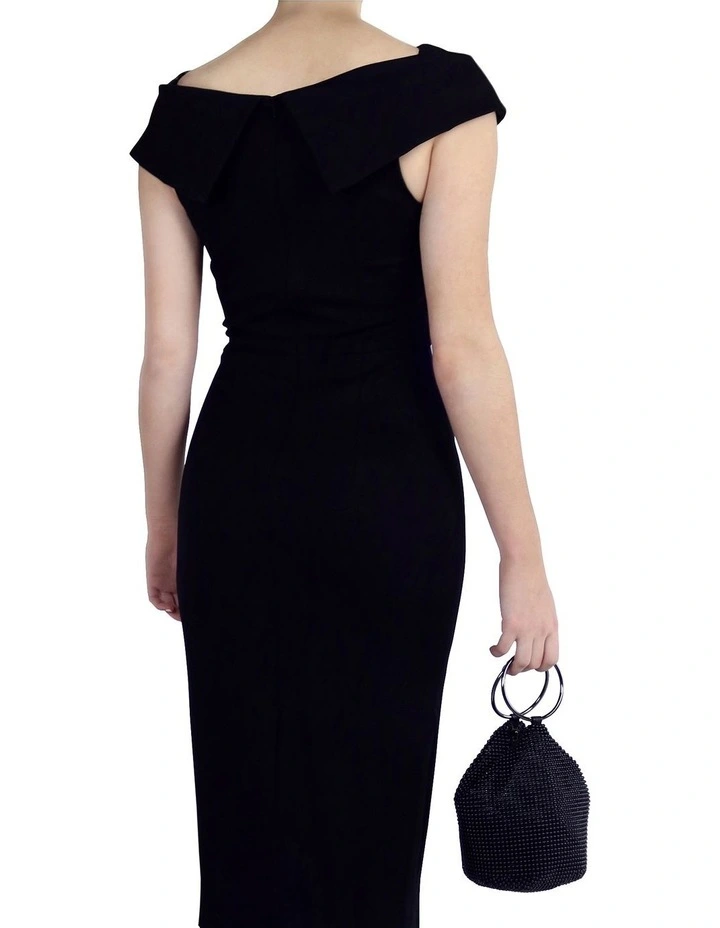 Bianca Black Top Handle Clutch OB5243 7 Bianca Black Top Handle Clutch OB5243 - Image 7