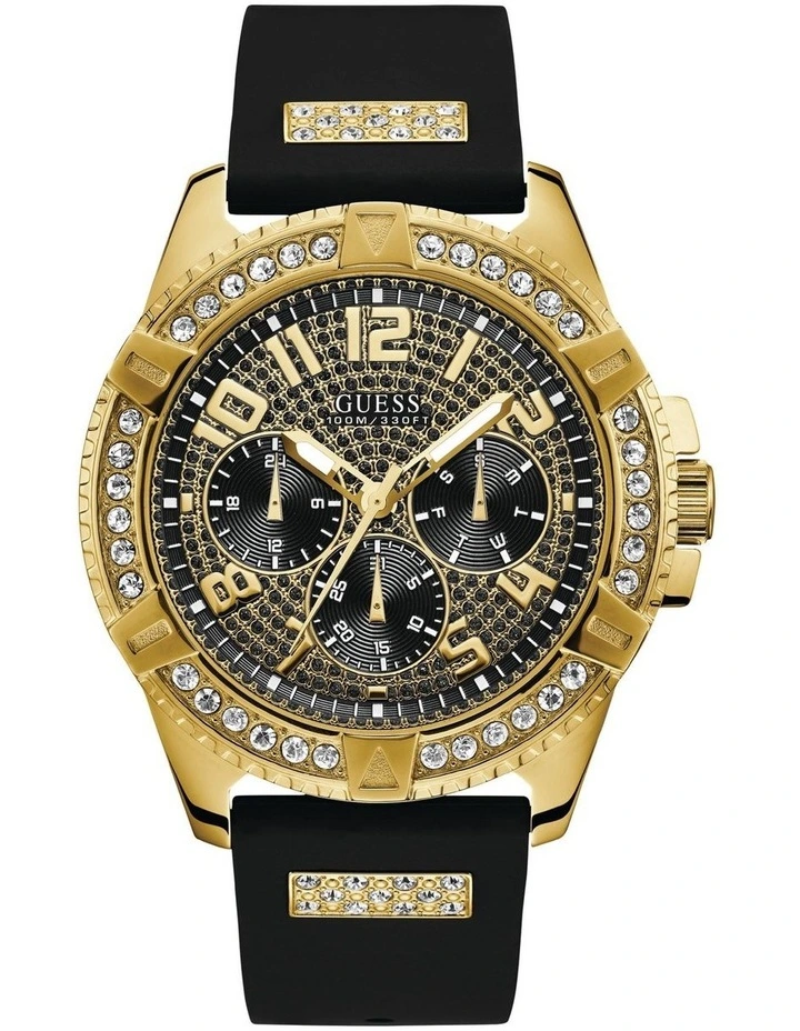 Guess Frontier Black Silicone Chronograph Watch W1132G1 1 Guess Frontier Black Silicone Chronograph Watch W1132G1