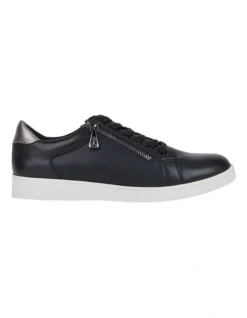 Hush Puppies Mimosa Black Zip Up Sneaker