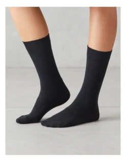 2 Pack Cotton Comfort Crew Socks In Black -Myer Clothing Shop 638574490 4 2 720x928