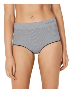 Bonds Seamfree Mini Stripe Full Brief In Black And White