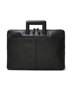 Montoro Black Leather Slim Briefcase