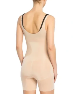 Spanx Oncore Open Bust Mid Thigh Bodysuit Beige -Myer Clothing Shop 645864670 3 720x928