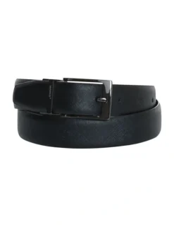 Saffiano Reversable Textured Leather Belt