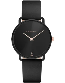 Paul Hewitt Miss Ocean Line Black Leather Quartz Watch PH-M-B-BS-32S