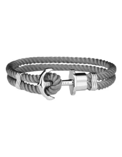 Paul Hewitt Phrep Stainless Steel Anchor/Grey Nylon Bracelet PH-PH-N-S-Gr-M