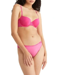 Calvin Klein Flirty Lightly Lined Balconette Bra In Pink