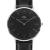 Daniel Wellington 40mm Classic Sheffield Silver Leather Watch